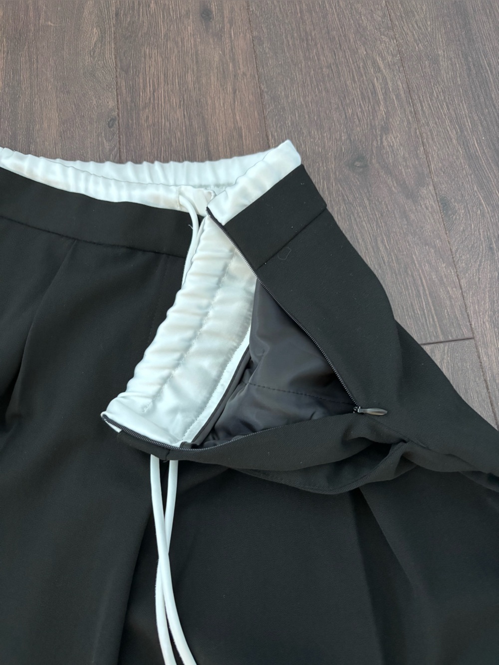 ZARA NWT Black Wide Leg Drawstring Trousers Size Medium - Picture 11 of 12